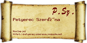 Petyerec Szeréna névjegykártya
